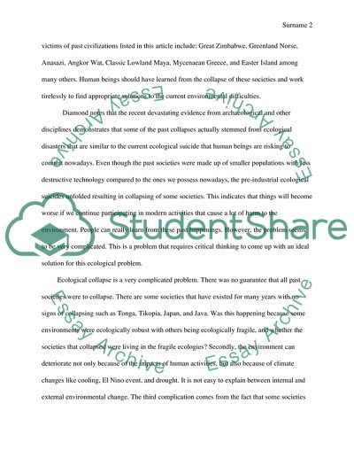 Ecological Collapse of Past Civilizations