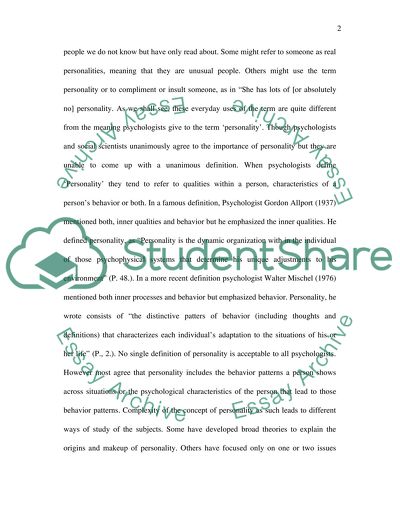 Personality and Socialization