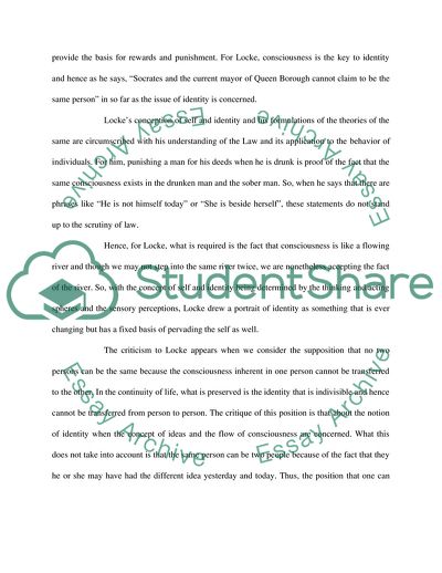 A Philosophical Debate about Personal Identity in the Modern Period