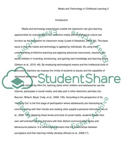 What can we learn from childrens own experience of technology and media outside school