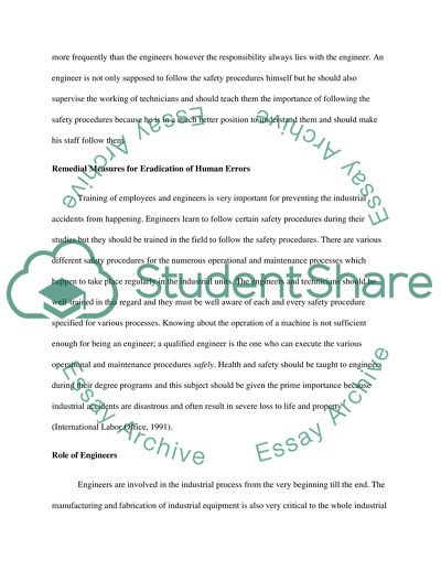 Industrial Accidents: Major Causes and Preventive Mechanisms