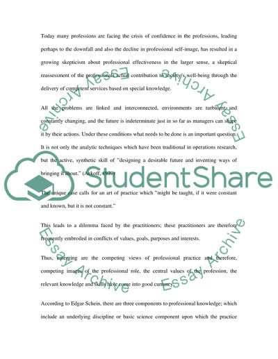 How Professionals Think in Action