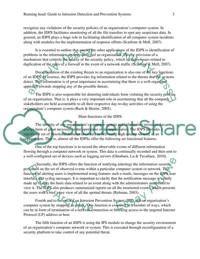 Guide to Intrusion Detection and Prevention Systems