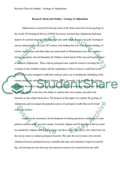 Geology of Afghanistan