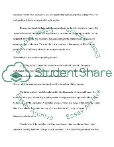 Informal Interview with a HRD Manager