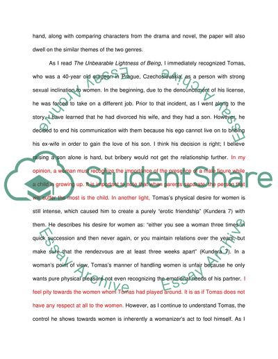 The Characters and Similar Themes in The Unbearable Lightness of Being and A Streetcar Named Desire