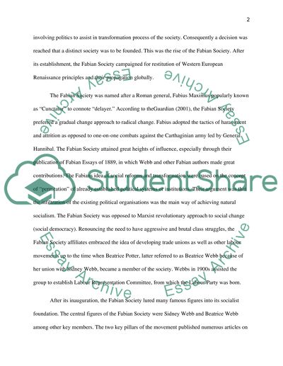 Fabian Socialism as an Identity of a British Communist Group