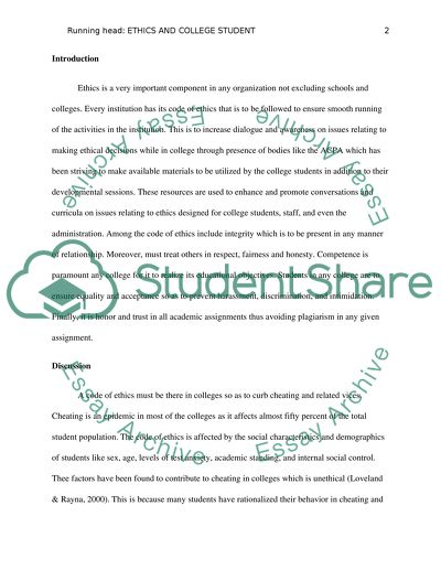 Ethics and the college Student