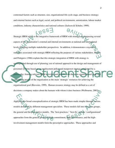 Strategy and Human Resource Management