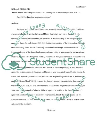 Dream Discussion Responses