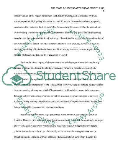 The condition of secondary education