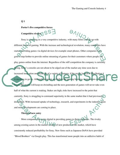 Sony: The Gaming and Console Industry