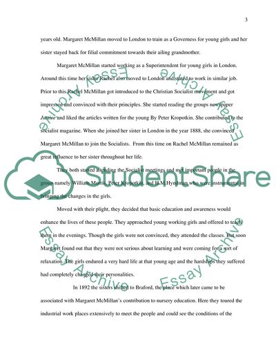 Contributor to Early Childhood Education - Margaret McMillan