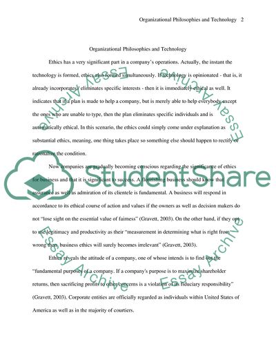 Organizational Philosophies and Technology