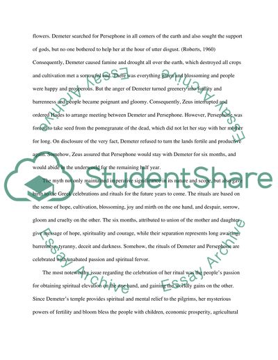 Myth of Demeter and Persephone in terms of ritual