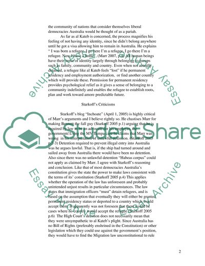 Discussion on the treatment of assylum seekers in Australia