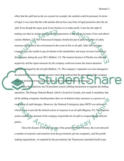 Deepwater Horizon explosion (April 2010) -Transocean Company