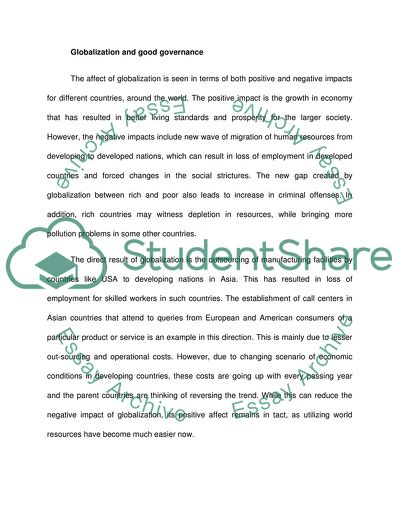 Impact of Globalization on the State