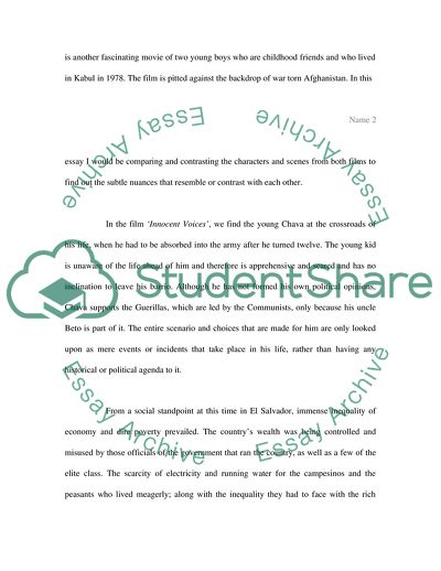 The Films Innocent Voices and the Kite Runner