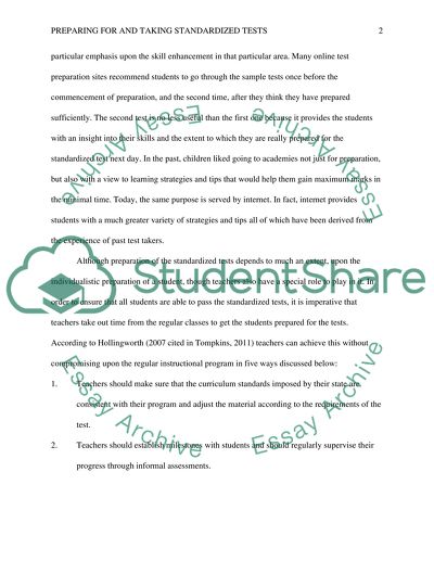 Preparing for and Taking Standardized Tests