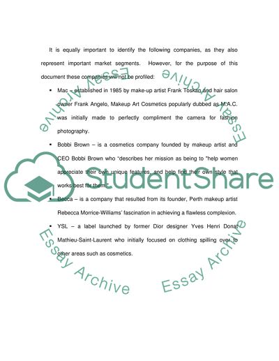 Competitive Landscape for Cosmetics Company