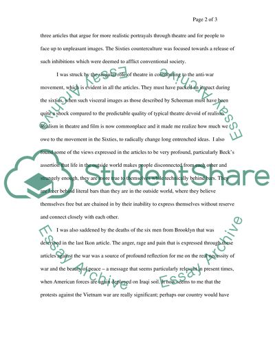 Journal on The counterculture in the sixities