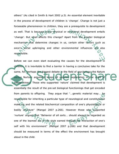Social and Emotional Development and Disturbance in Children