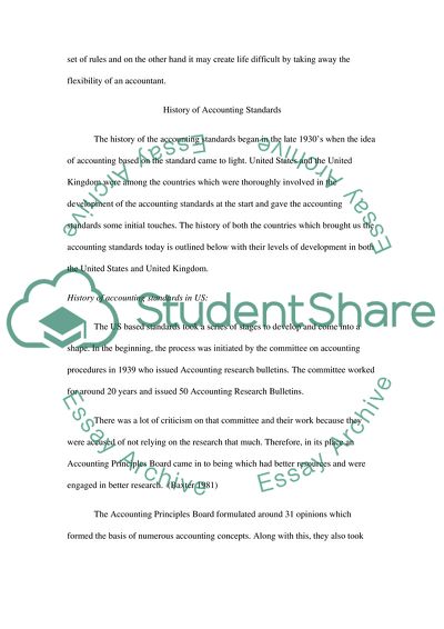 History of Accounting Standards in the United States and the United Kingdom
