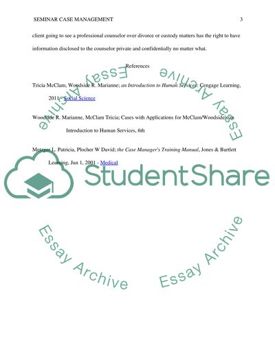 Unit 1 Seminar Case managemnet