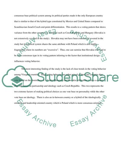 What the main factors of party choice were in the visegrad countries