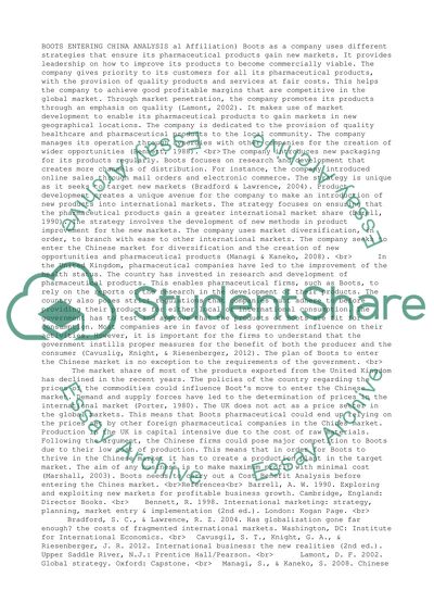 Boots entering china analysis