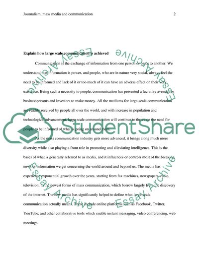 Journalism, Mass Media and Communication