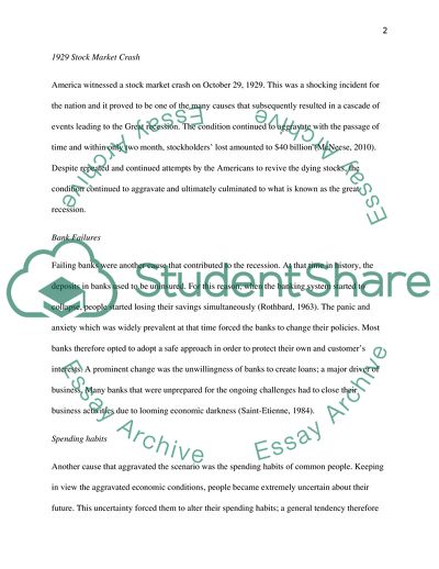 To What Extent Did the Causes of the Great Depression Originate within the United States of America