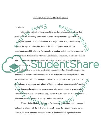 The Internet and Availability of Information