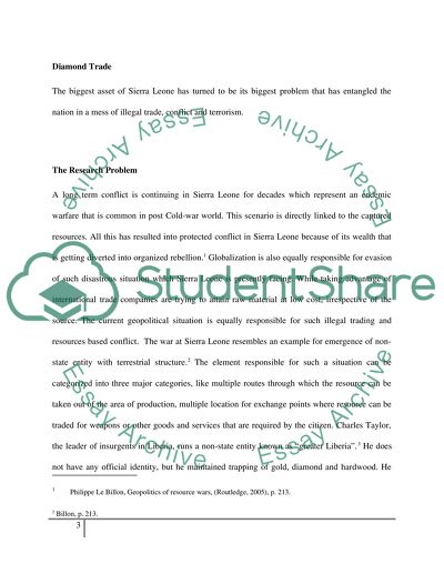 The illegal Diamond Trade of Sierra Leone