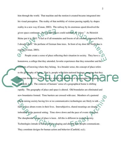 Discuss speed planes trains and automobiles in relation to spaces and subjects of modernity