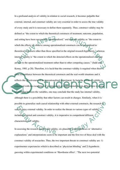 External, Internal, and Construct Validity