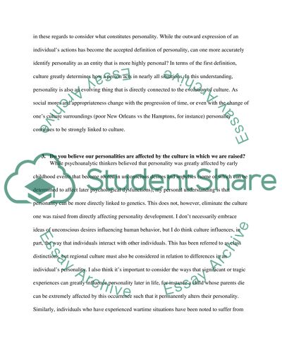 Nature, Nurture and Personality