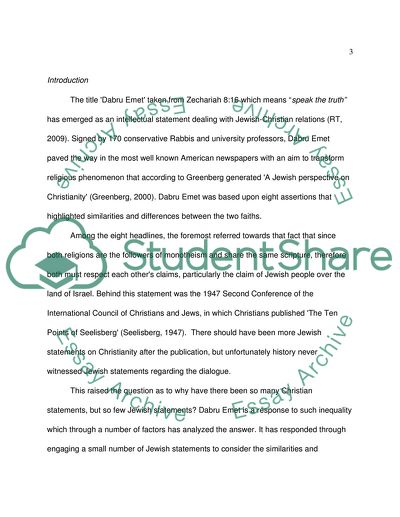 Issues Relating to Dabru Emet