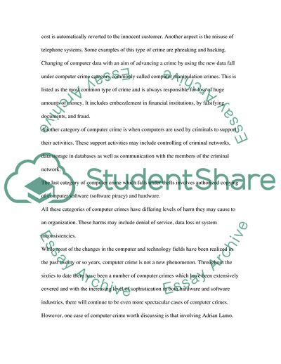 The Categories and Types of Computer Crimes