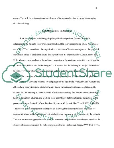 Risk Management in Radiology