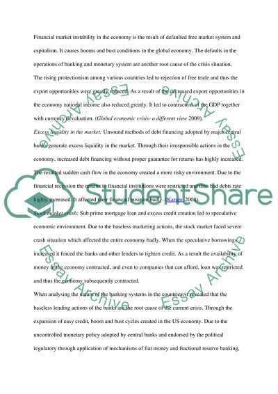 Causes and Solutions to the Global Financial Crisis