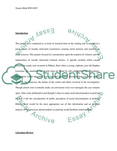 Racial Discrimination in Policing