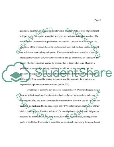 Should Prisoners Lodging Be More Spartan