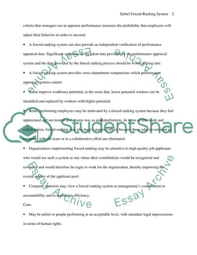 Siebel Forced-Ranking System