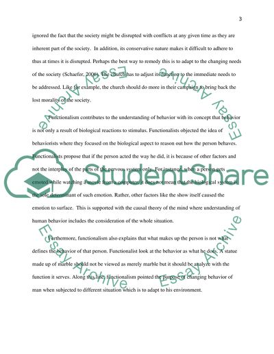 Why is the church a functionalism