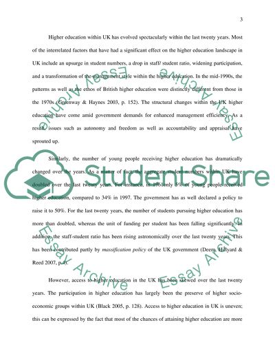 What key changes have occurred in Higher Education in UK in the past twenty years