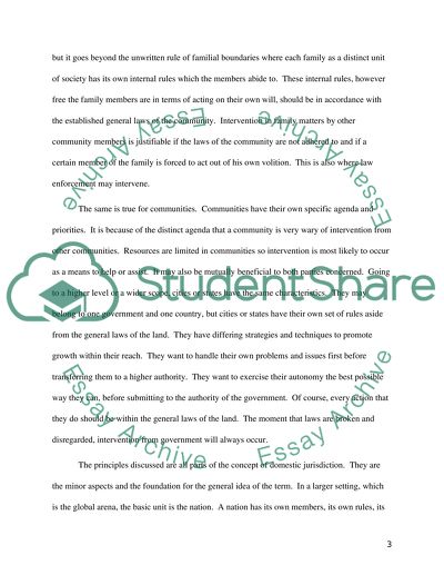 Domestic Jurisdiction