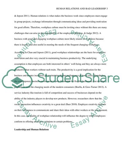 The Influence of Good and Bad Leadership on Workplace Relationships