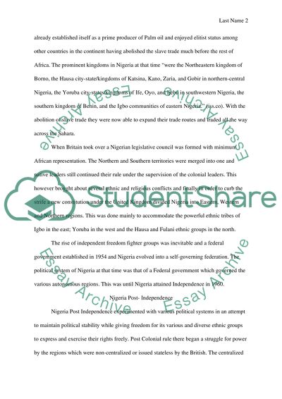 Nigerian Politics as a Basis of the Case Study on African Politics